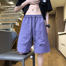 港风工装休闲裤高街五分裤宽松沙滩裤直通短裤DK210P32，男装休闲裤，星座1204-3