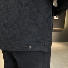 秋季新款翻领暗花纹皮衣男士短款夹克修身皮夹克P66083-P160，男装夹克，电商A237