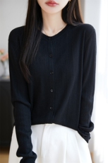 圆领针织开衫天丝休闲宽松短外套毛衫女薄款小个子防晒衫上衣25夏，女装针织衫/毛衣，东远绒业