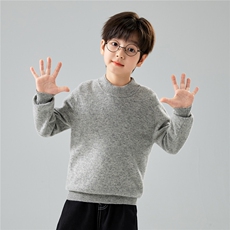 秋冬新款彩点纱儿童羊毛衫男童套头打底上衣女童圆领羊绒针织毛衣，童装毛衣，初丹羊绒童装