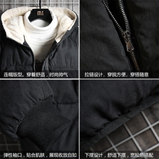 MY16099-P100加厚加绒连帽衣男大码服男面包服男网格挂拍，男装棉衣，电商A040A