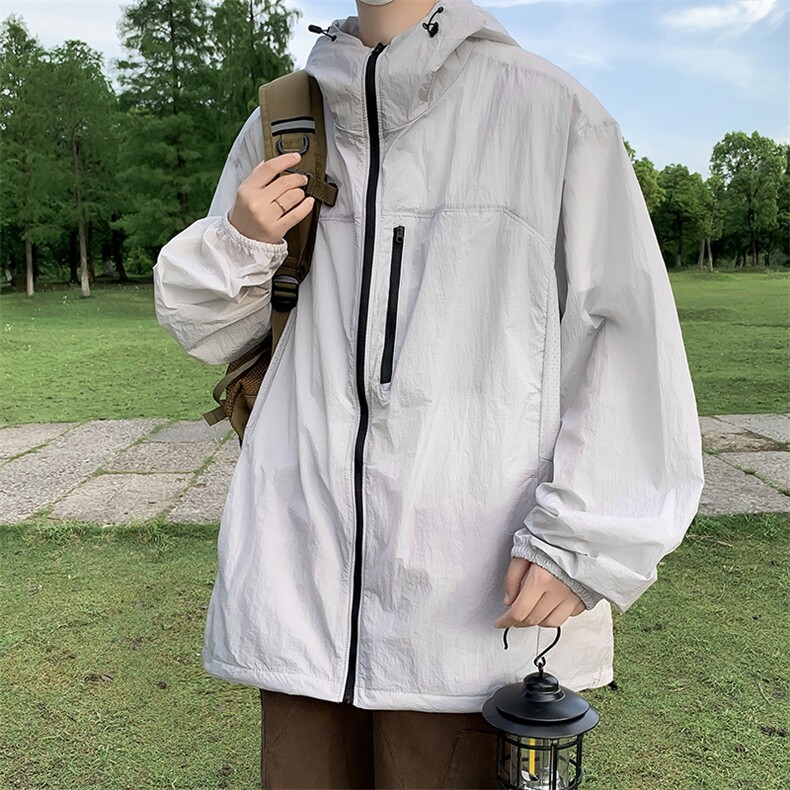 港风新款防晒衣夏季薄款工装冲锋衣宽松防紫外线外套F0155-P45，男装防晒衣，星座308B-2