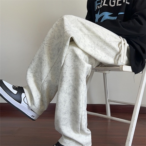 秋季新款休闲裤男扎染宽松卫裤潮流拖地长裤 K787-P45 控68图片