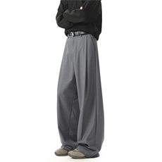 【备货1200件】A165-K8837-P65控89春款美式复古褶皱宽松西裤男女，男装休闲裤，电商A165