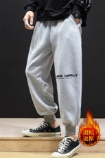 K12117-P40加绒P50束脚纯棉运动裤男士休闲裤大码宽松卫裤男，男装休闲裤，电商A040A