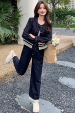 2025春新款优雅气质法式休闲长裤两件套装，女装套装/套裙，心心服饰