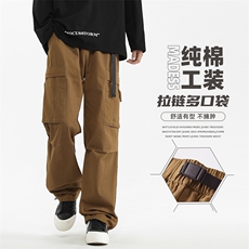 美式宽松直筒长裤子男秋冬工装裤男K806P60，男装工装外套，电商D325