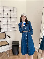 牛仔连衣裙，女装连衣裙，素雅公主(1F)