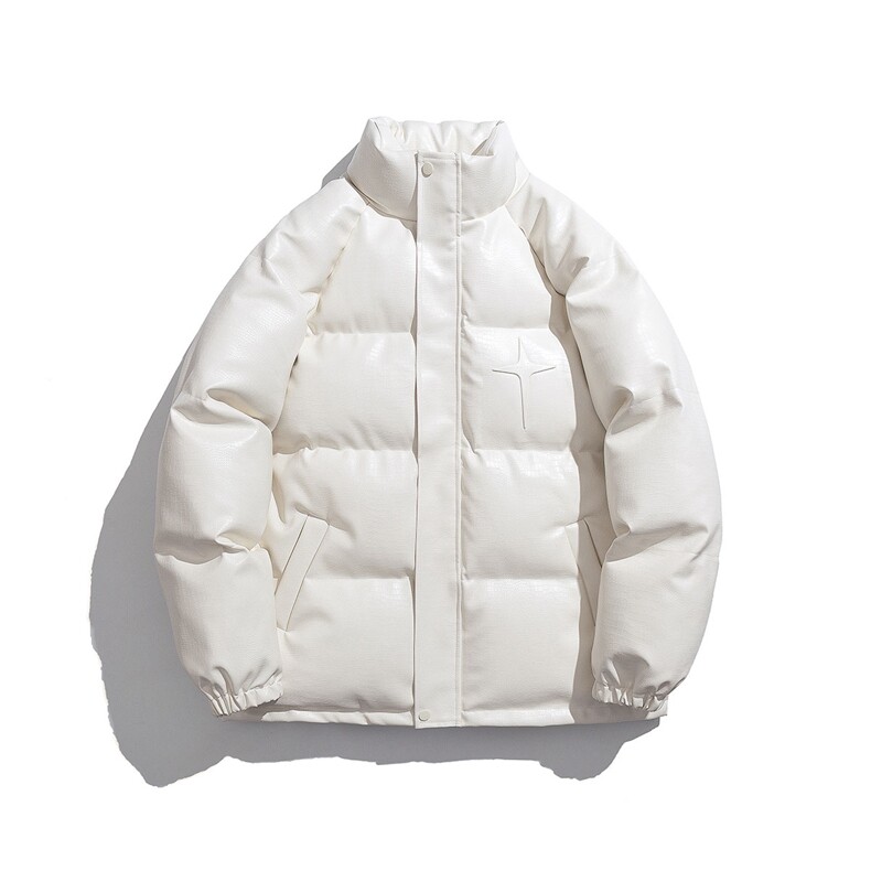 白底鳄鱼纹钢印字母图案设计大码休闲潮流棉衣男MY77727P128控168，男装棉衣，星座227-7