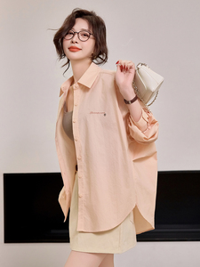 2025春装新款衬衣浅绿色宽松衬衫外套别致漂亮纯棉上衣女图片