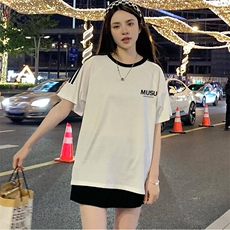 200克宽松圆领三条杠短袖T恤棉情侣团队服班服定制潮男女V4，男装T恤，星座115A-3