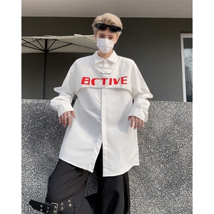 男装衬衫24春季韩版印花长袖衬衫男士痞帅衬衣XZ514-2-202413-P78图片