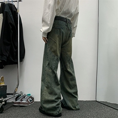 2024秋冬新款港风牛仔裤百搭休闲做旧高街裤潮N01581-P60，男装牛仔裤，星座308B-1