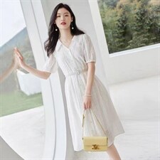 娃娃领仙女连衣裙，女装连衣裙，斐媞梦