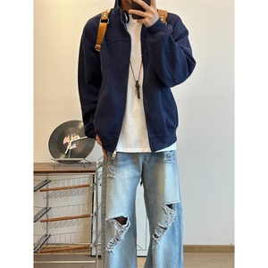 抖音得物品质 26春装美式高街重磅结构纹理立领卫衣夹克外套XS105图片