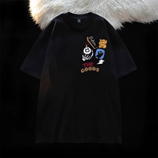 万针全刺绣工艺得物抖音高品质260克纯棉双纱美式高街短袖T恤P33，男装T恤，电商A486-1