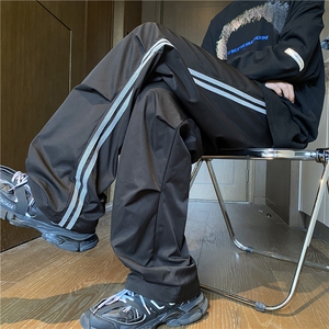 秋季新款潮流户外褶皱条纹设计宽松冲锋裤B315-K24290-特p35控68图片