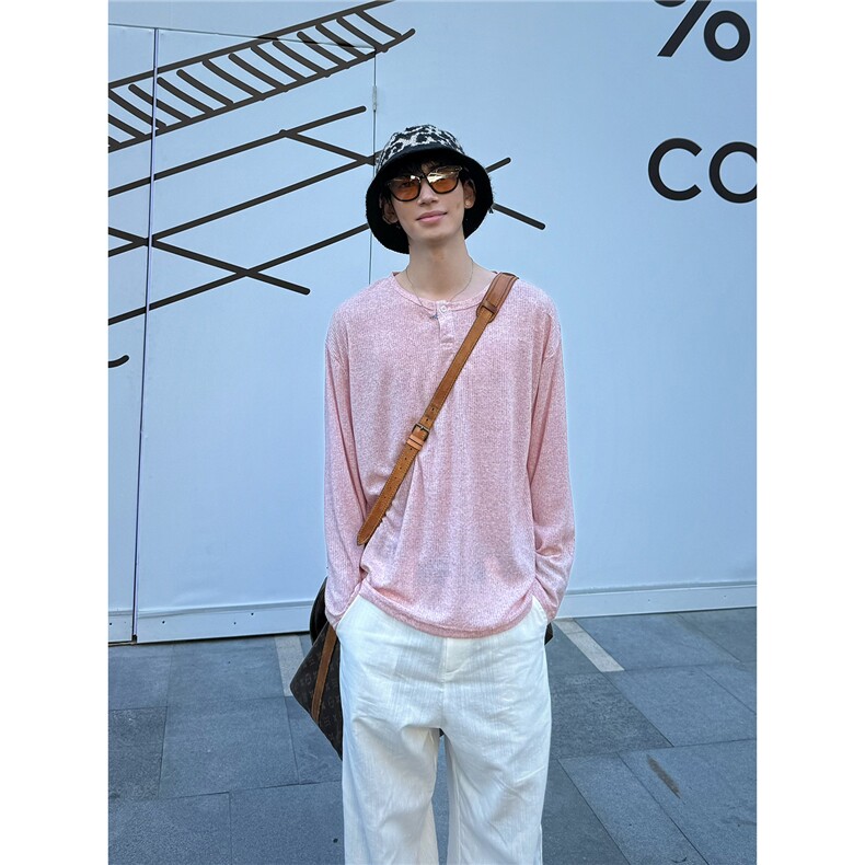 C316HFGCX14P48夏装新款粉色防晒衣长袖T恤透气黑色tee个性，男装防晒衣，电商C316