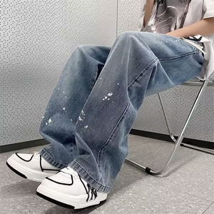 直脚流行牛仔裤潮男长裤夏季水洗宽松直筒拉链 911-3-KK004-P40图片
