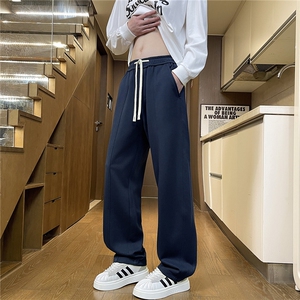 2025秋季直筒休闲长裤男宽松垂感潮流百搭松紧腰运动卫裤M552-P40图片