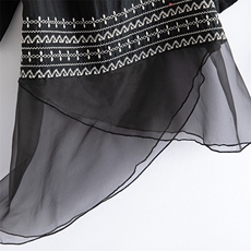 水衣源3307-1款天丝拼接网纱刺绣小衫（配吊带，90-160斤可穿），女装蕾丝衫/雪纺衫，水衣源