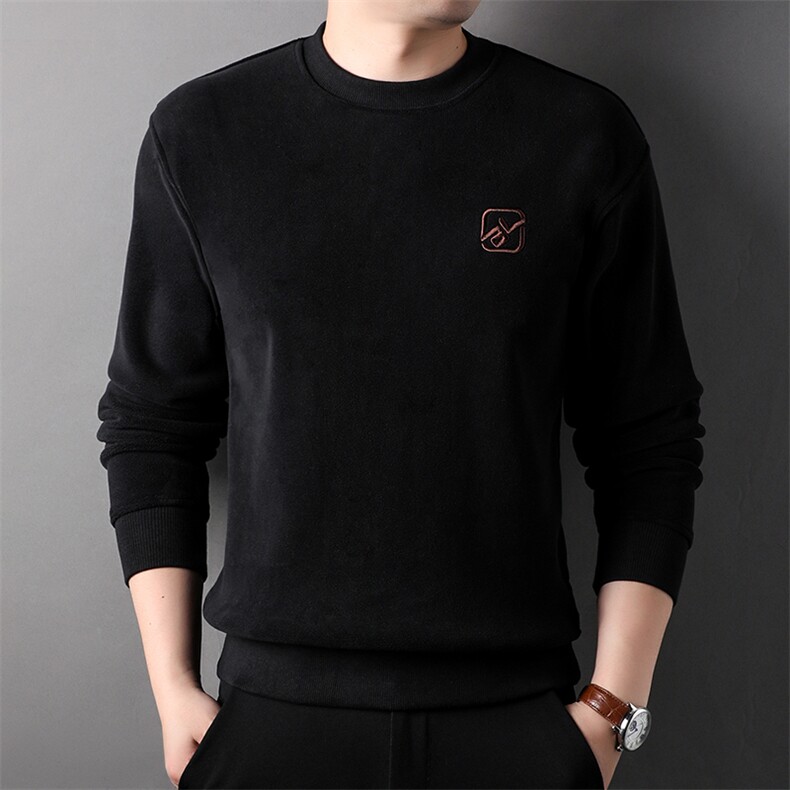 男卫衣中青年时尚休闲冬季男装厚款奥粒绒卫衣圆领宽松HPM839-P67,男装卫衣,星座1105-3