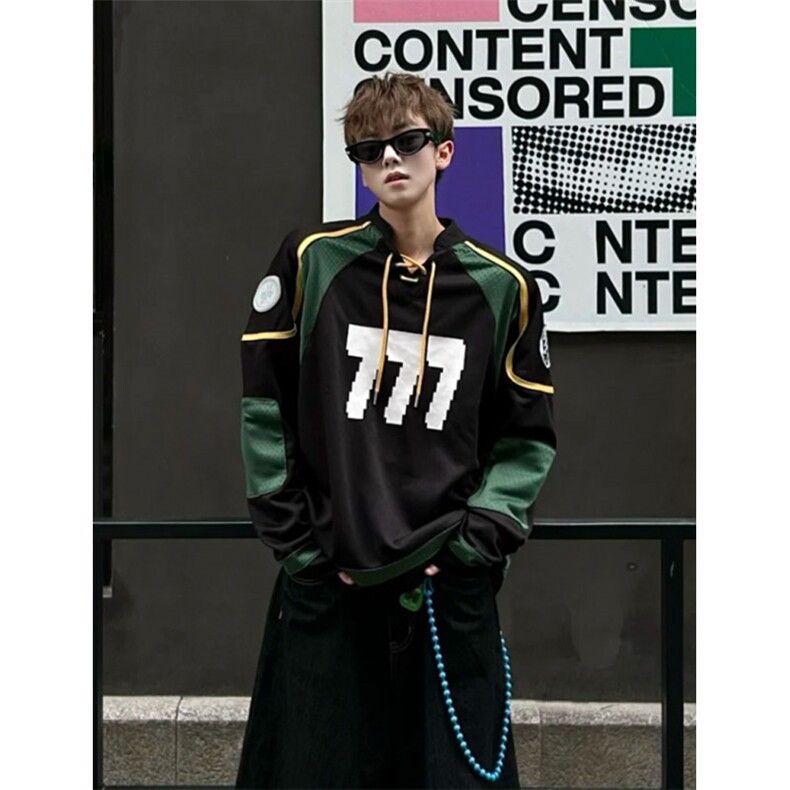 706-1-WY2155-P65秋季美式冰球服男圆领运动橄榄球衣机车服外套,男装工装外套,星座706-1