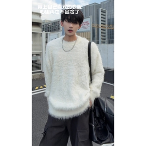 柔软舒适感男女同款上衣秋冬款文艺风休闲毛衣HY609TP60图片