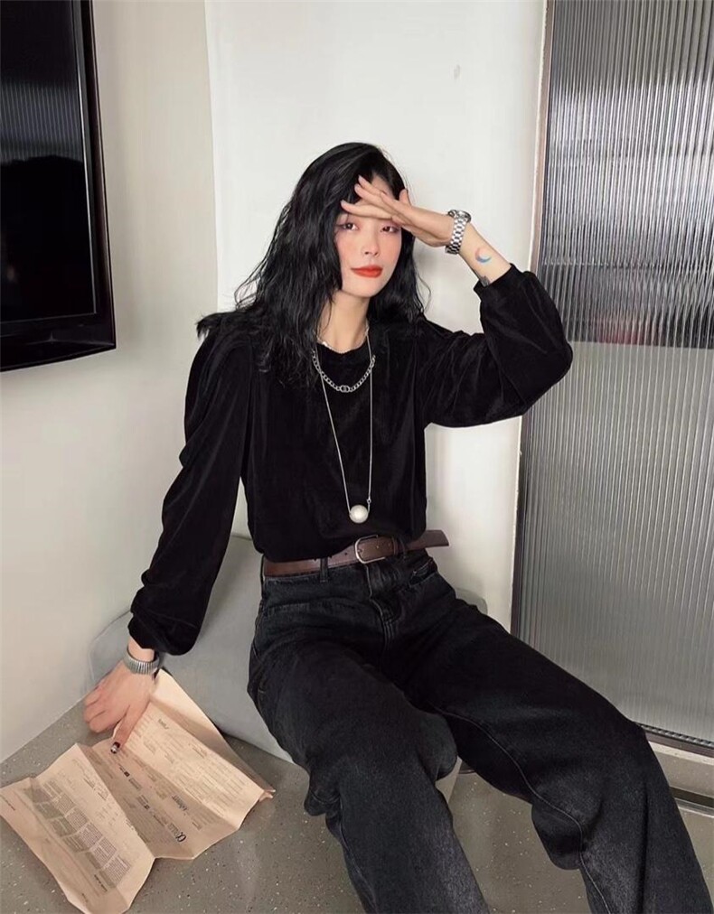 【现货】丝绒项链上衣，其它，色调轩