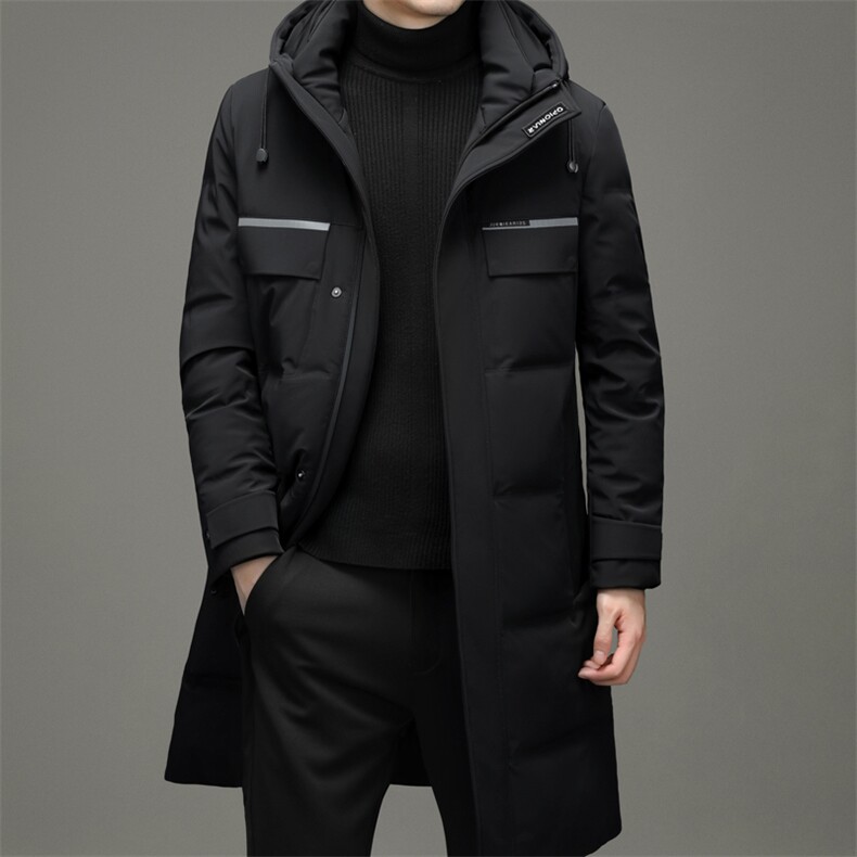 冬季中长款连帽休闲羽绒服男装新款中年加厚保暖男士御寒外套,男装羽绒服,电商B212（原钱塘6029）