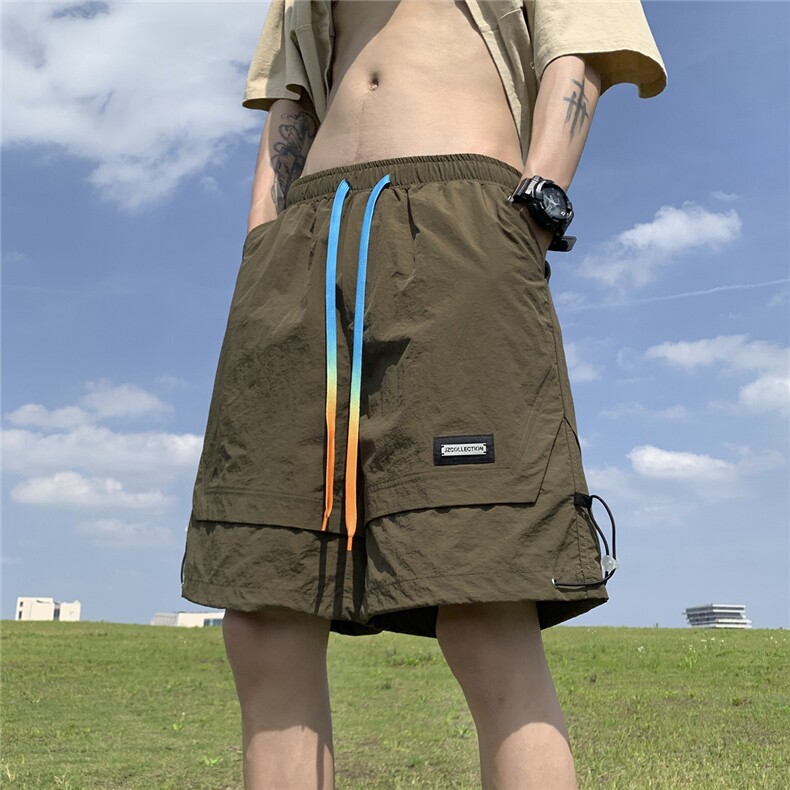 皱感【三防】金属皮标速干运动沙滩休闲短五分裤XK007-P50控68,男装牛仔裤,星座216(原A116)