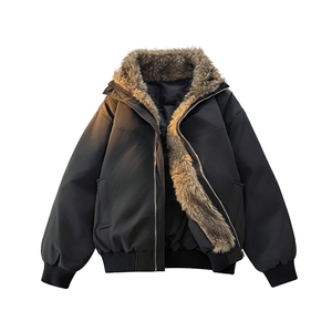 新款座山雕 美式复古显高立领棉服外套加绒高领棉衣MY2584 P100图片