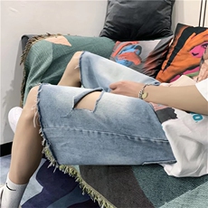 高街牛仔短裤男夏季薄款马裤五分裤D6650P33，男装牛仔裤，星座1116-2