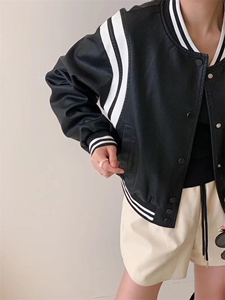 【秋款新品】进口PU棒球服图片