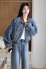 现货：新款春装韩版潮流牛仔上衣两件套阔腿裤2C135-6866P175K258，女装套装/套裙，2C135