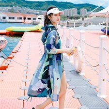 迷彩防晒衣女中长款2023夏新款长袖超仙透气防晒服过膝洋气薄外套，女装防晒衣，可可小西