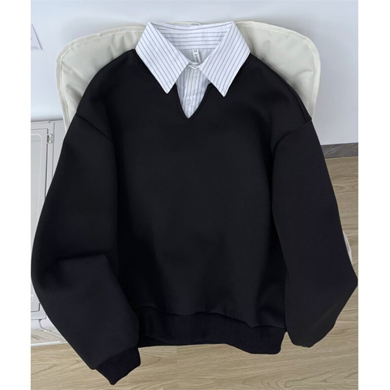 【004】新款假两件衬衫卫衣休闲拼接条纹polo衫男A079-Y04-P36,男装衬衫,电商A079