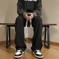 春季高级肌理垂感拖地长裤男ins阔腿休闲裤XK66323-P45，男装休闲裤，电商A042