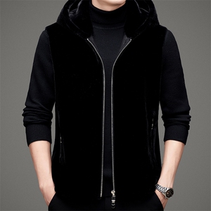 冬季中年男士金貂绒马甲休闲夹克男连帽背心外套SNNJDR11810-P220,男装背心/马甲,电商B212（原钱塘6029）