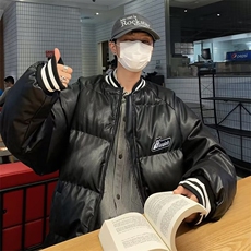 皮棉服男韩版潮流美式高街帅气加厚2024冬季ins棉衣外套MF059-P82，男装棉衣，星座412-3