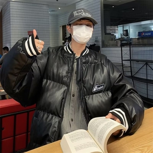 皮棉服男韩版潮流美式高街帅气加厚2024冬季ins棉衣外套MF059-P82图片