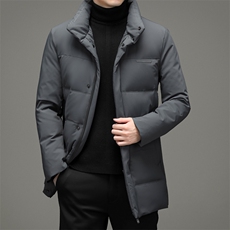 中年立领羽绒服男休闲短款上衣爸爸装冬装羽绒服YYYR077-P275，男装羽绒服，电商B212（原钱塘6029）