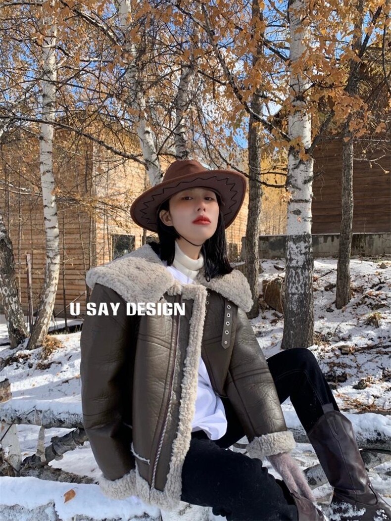新款皮毛一体外套百搭，其它，MJJ