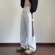美式条纹卫裤男秋季潮牌宽松直筒休闲长裤24XK66867特批40，男装休闲裤，电商A042
