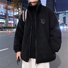 羊羔毛外套男冬季韩版棉衣宽松港风百搭加厚情侣棉服女WT273-P48，男装棉衣，星座1008-2
