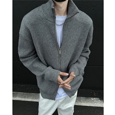现货秋冬装cleanfit四角缝线高领针织开衫毛衣外套男H1016P78，男装针织衫/毛衣，电商A341