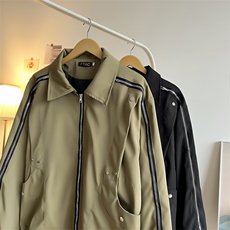 得物品质港风秋款男工装拉链夹克衫机车铆钉拼接款外套J673P75，男装夹克，星座1013-1