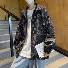 腰果花长袖衬衫春秋季ins港风外套日系痞帅设计感小众W1636-P48，男装夹克，星座512-4