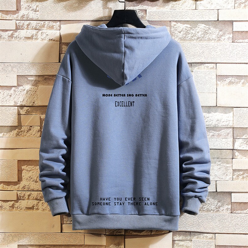 WY2120-P40 纯连帽卫衣男大码运动帽衫宽松薄外套 砖墙挂拍图片