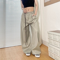 裤子男女夏季穿搭今年流行宽松bf慵懒风高级感垂坠感休闲裤子，男装休闲裤，星座506A
